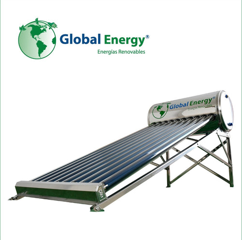 Calentador solar marca GlobalEnergy con capacidad para 3 personas, distribuido por KalorSol.