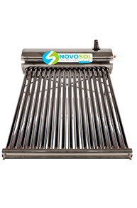 Calentador solar de alta capacidad marca NovoSol, diseñado para el abastecimiento continuo de 6 personas.