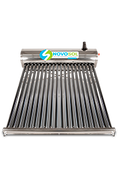 Calentador solar térmico de máxima capacidad marca NovoSol, diseñado para el abastecimiento continuo de 7 personas.