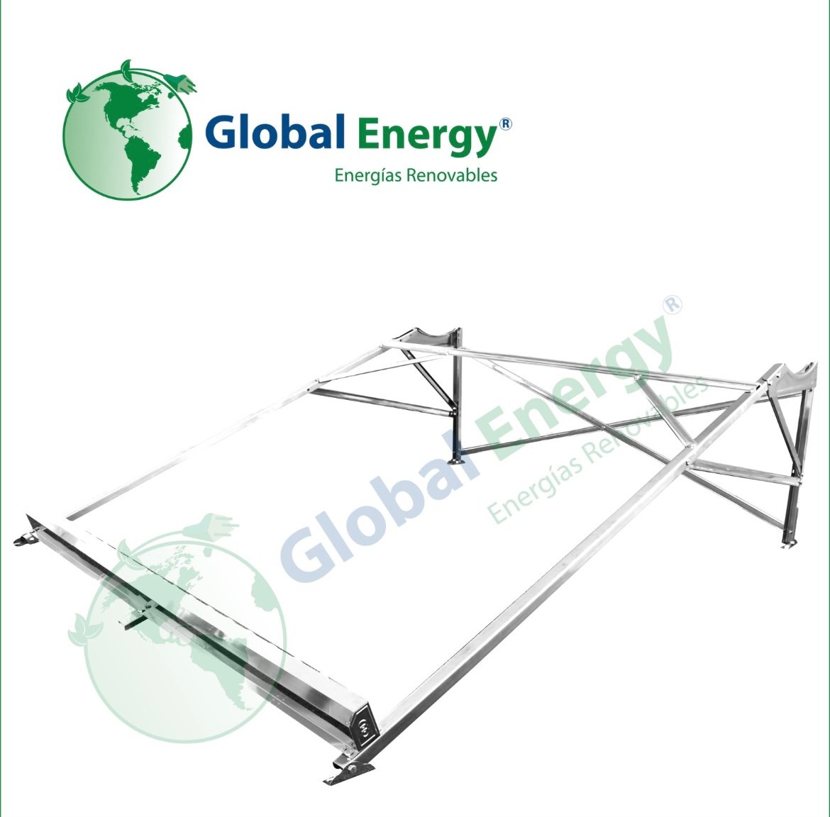 base Calentador solar Global Energy de 280 litros para 8 personas con 24 tubos al vacío